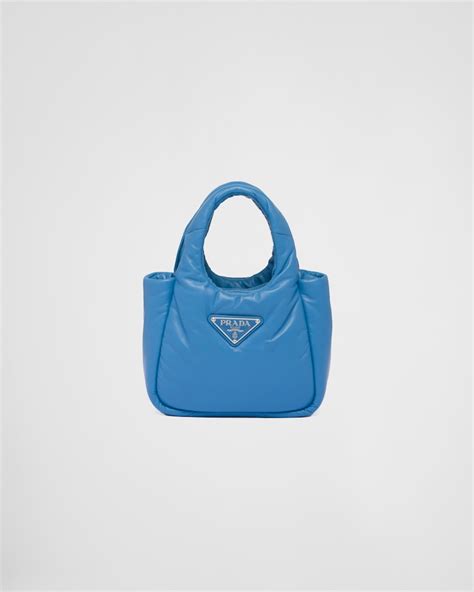 Light Blue Small Padded Prada Soft Nappa